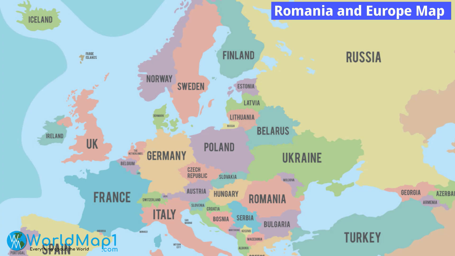 Romanya Haritası Avrupa